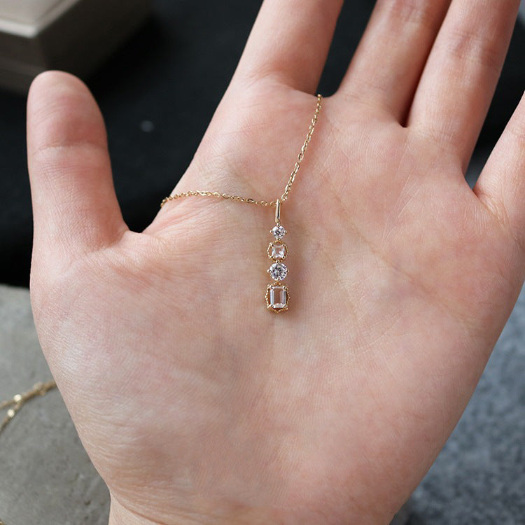 Vertical diamond and diamond necklace