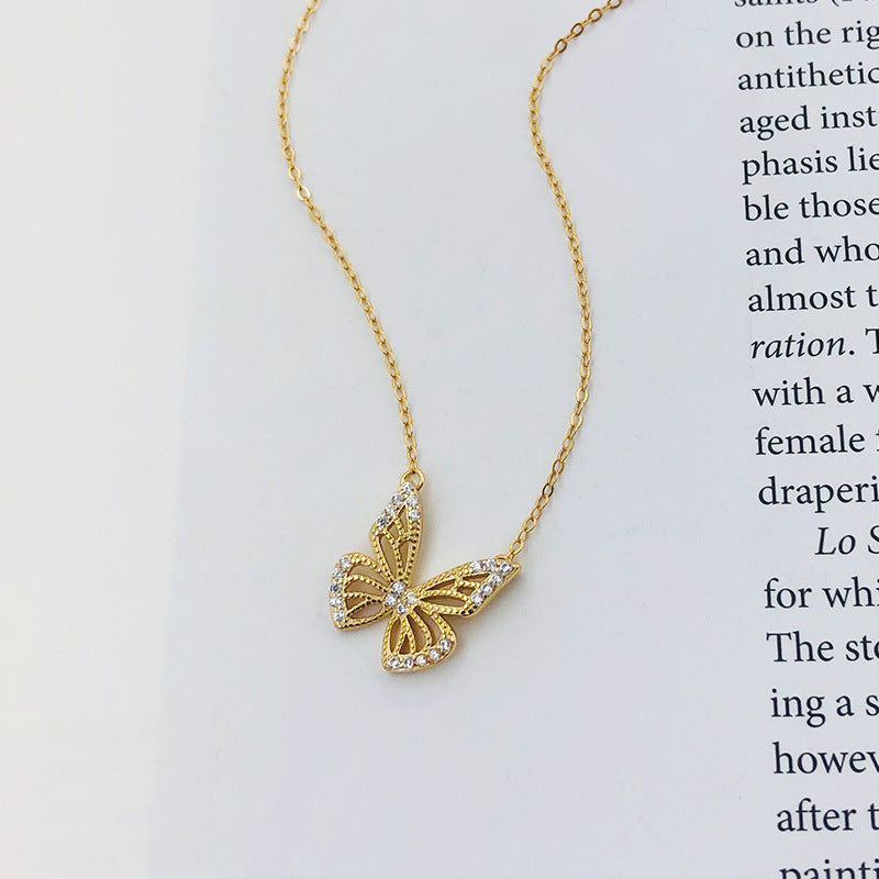 Diamond Butterfly Necklace