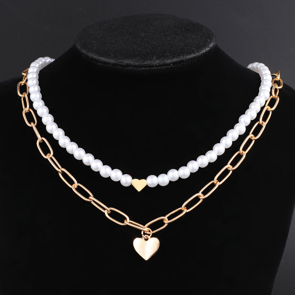 Light-luxury Geometric Beaded Layered Necklace