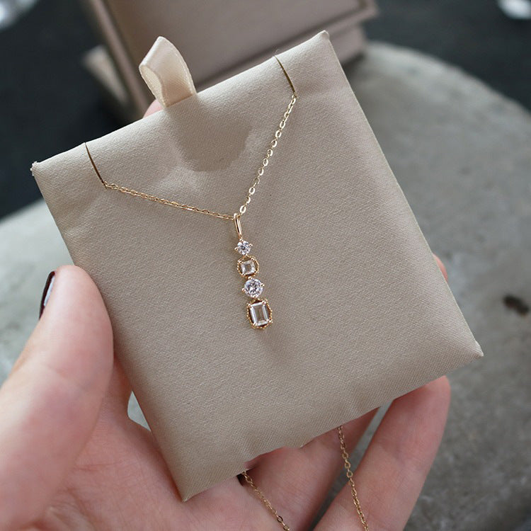 Vertical diamond and diamond necklace