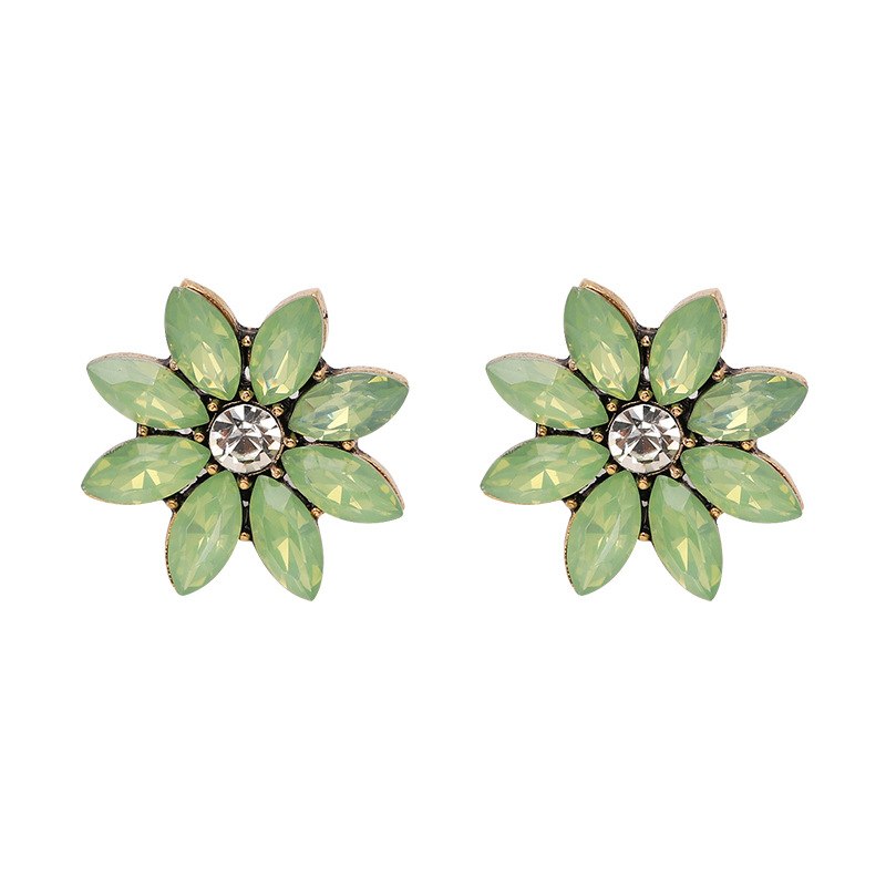 Crystal Flower Stud Earring Fashion Women Statement Stud Earrings for Women Brincos femme Factory wholesale