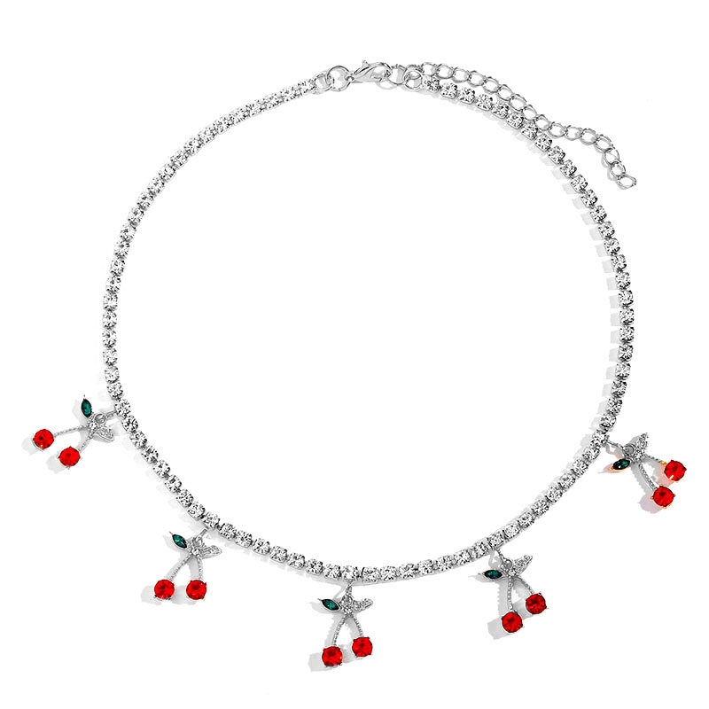Diamond small cherry necklace