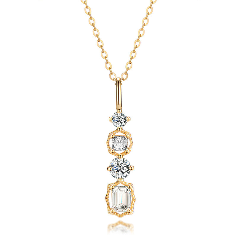 Vertical diamond and diamond necklace
