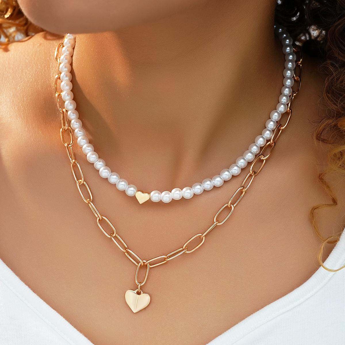 Light-luxury Geometric Beaded Layered Necklace