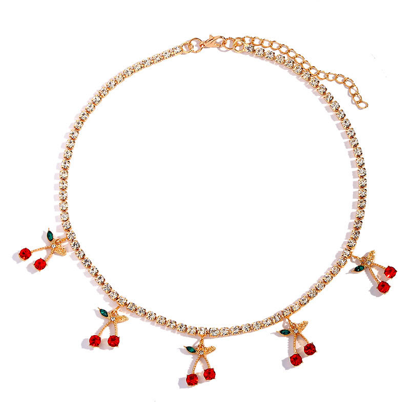 Diamond small cherry necklace
