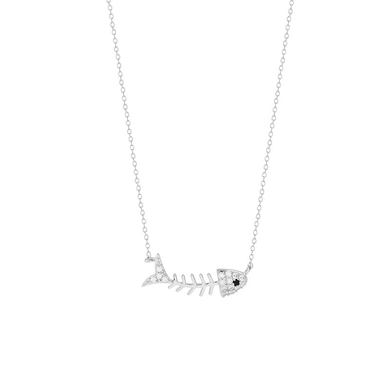 Diamond Fishbone Lock Necklace