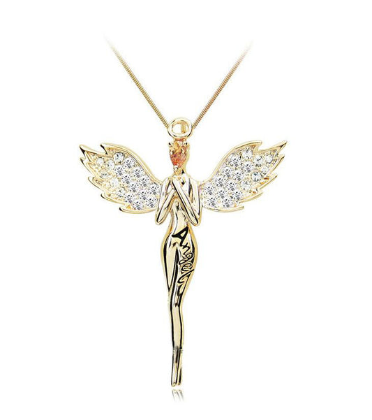Diamond angel necklace