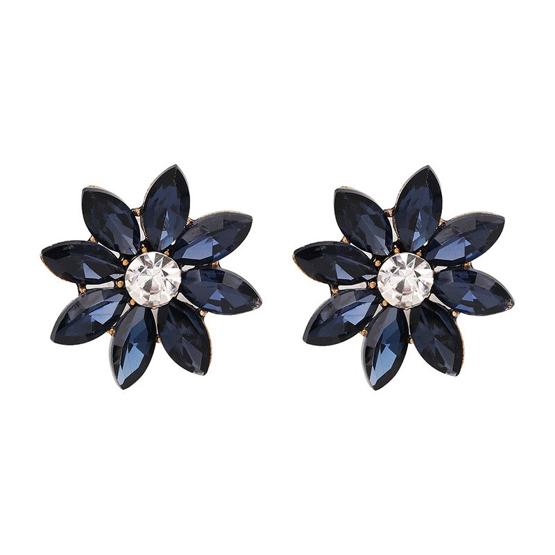 Crystal Flower Stud Earring Fashion Women Statement Stud Earrings for Women Brincos femme Factory wholesale