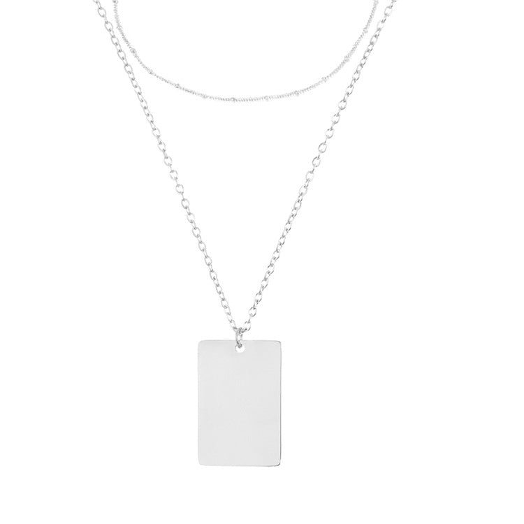 Gold Circular Double Layered Pendant Necklace