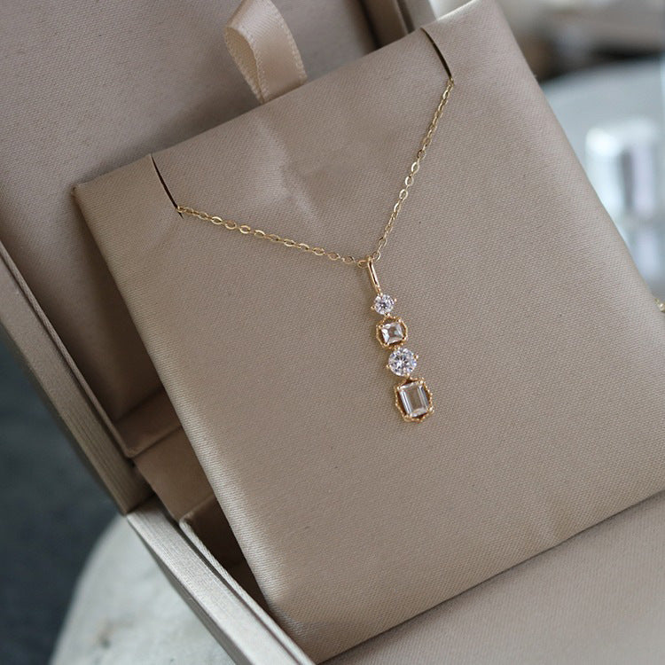 Vertical diamond and diamond necklace
