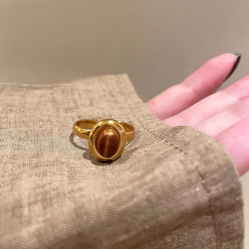 Gold Tigereye Ring For Women