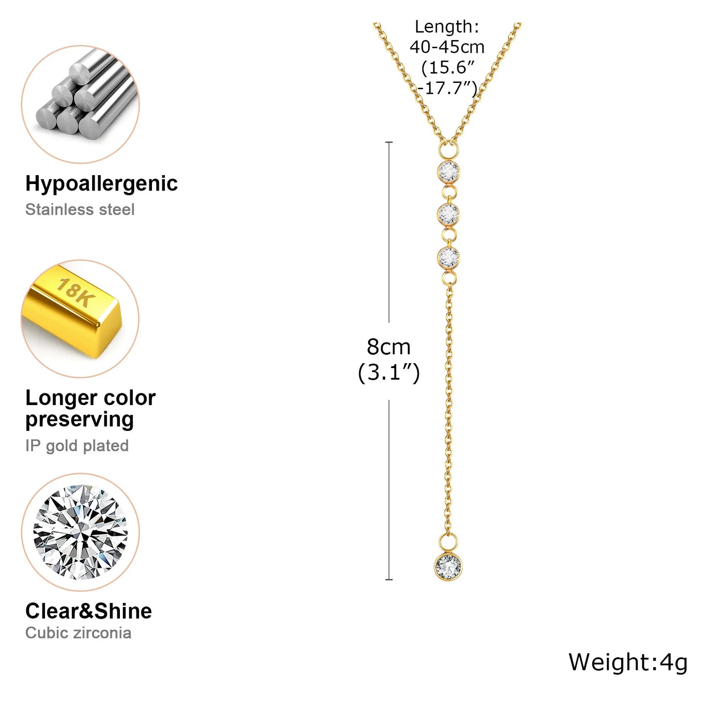 Collier Y Drop Gold