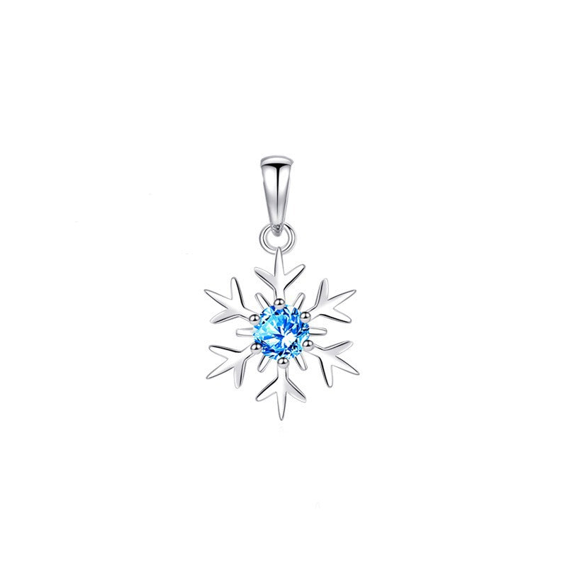 Simple Snowflake Pendant Necklace For Women Light Luxury