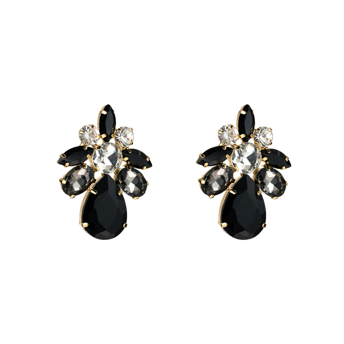 Dramatic Teardrop-shaped Acrylic Rhinestone Earrings For Trendy Women