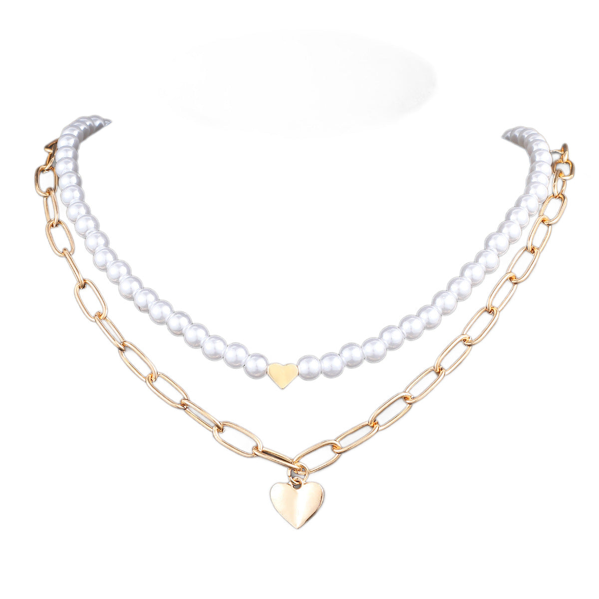 Light-luxury Geometric Beaded Layered Necklace