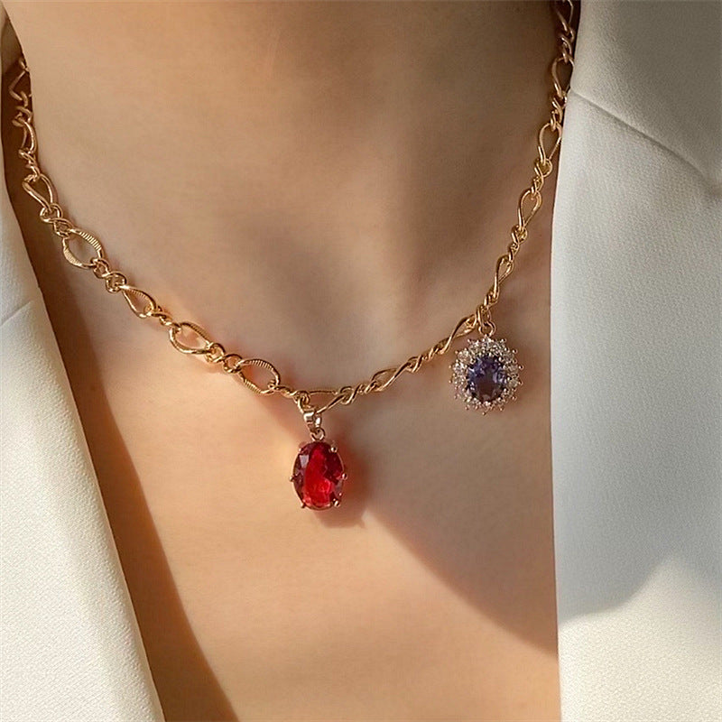 Multi-layered Pearl Zircon Pendant Necklace