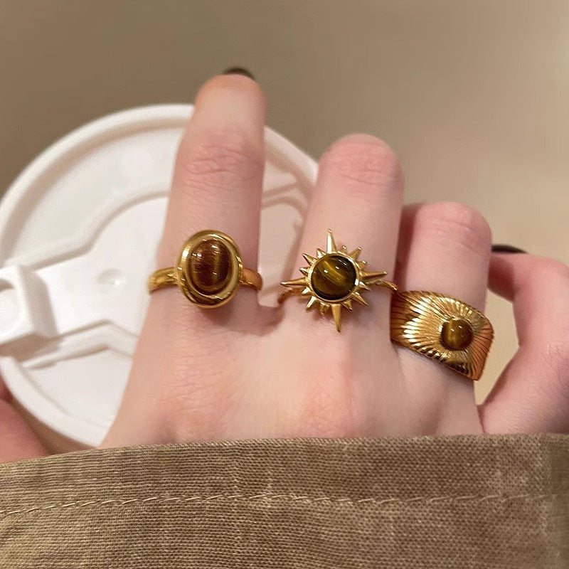 Gold Tigereye Ring For Women